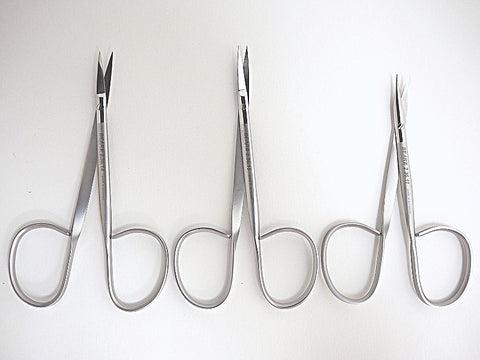Stitch Scissors that have Ribbon handles for a better grip during the suture process in ENT offices