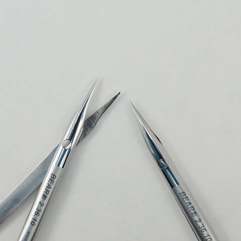 Stitch Scissors with Ribbon Handle, Needle Points, 9.5cm, Straight and Curved - BEAR-ENT