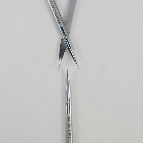 Stitch Scissors with Ribbon Handle, Needle Points, 9.5cm, Straight and Curved - BEAR-ENT