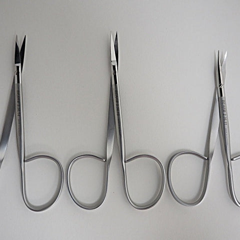 Ribbon Scissors, Iris, 9.0cm and 10.5cm, Straight and Curved - BEAR-ENT