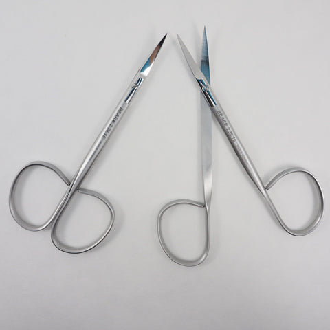 Ribbon Scissors, Iris, 9.0cm and 10.5cm, Straight and Curved - BEAR-ENT