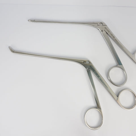 Weil-Blakesley Nasal Forceps with 3.5mm fenestrated cups that are straight, 45Deg. and 90Deg up. Made of German Stainless for BEAR-ENT in Germany. In stock and ready to ship. Item #'s 7.06.28, 7.06.29, 7.06.33