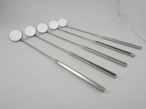 Laryngeal Mirrors to examin the throat using edge to edge viewing with Rhodium glass