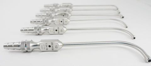 Curved Sinus Suction, Frazier Handle, Short and Long Several sizes all in stock all made with German stainless to avoid rusting