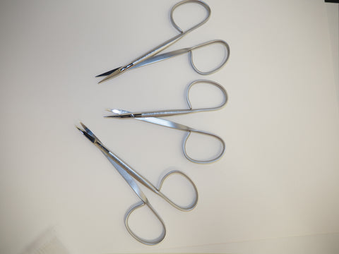 Ribbon Scissors, Iris, 9.0cm and 10.5cm, Straight and Curved - BEAR-ENT