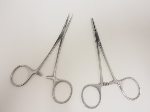 Halstead Mosquito Hemostatic Forceps are both curved and Straight. THe jaws are serrated. Manufactured in Germany