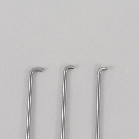 Day Ear Hooks in three different sizes. The hooks are blunt and come in 1.5mm, 2.0mm, and 2.5 mm tip length